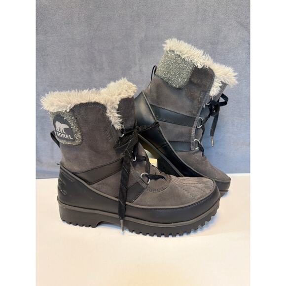 Sorel Shoes - Sorel Waterproof Winter Boots Faux Fur Gray/Black Womens Size 9